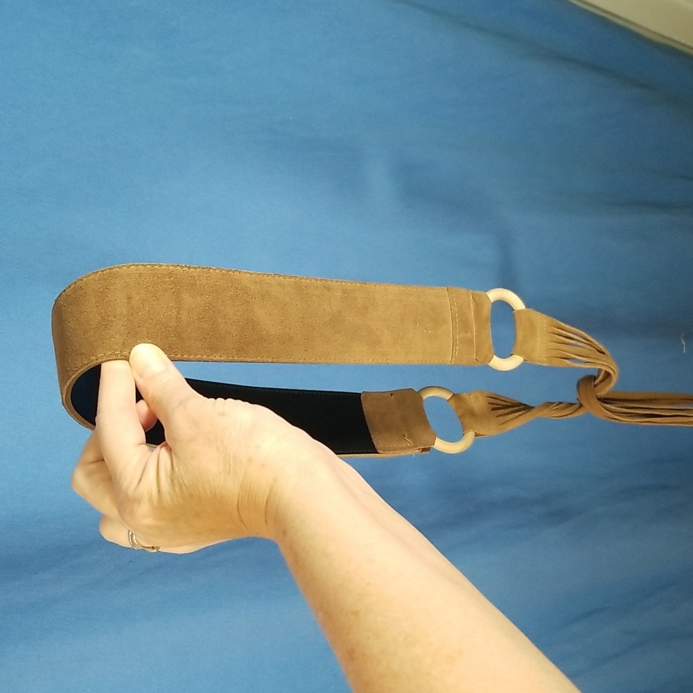 Brown Leather Belt with Leather Tassels on each End